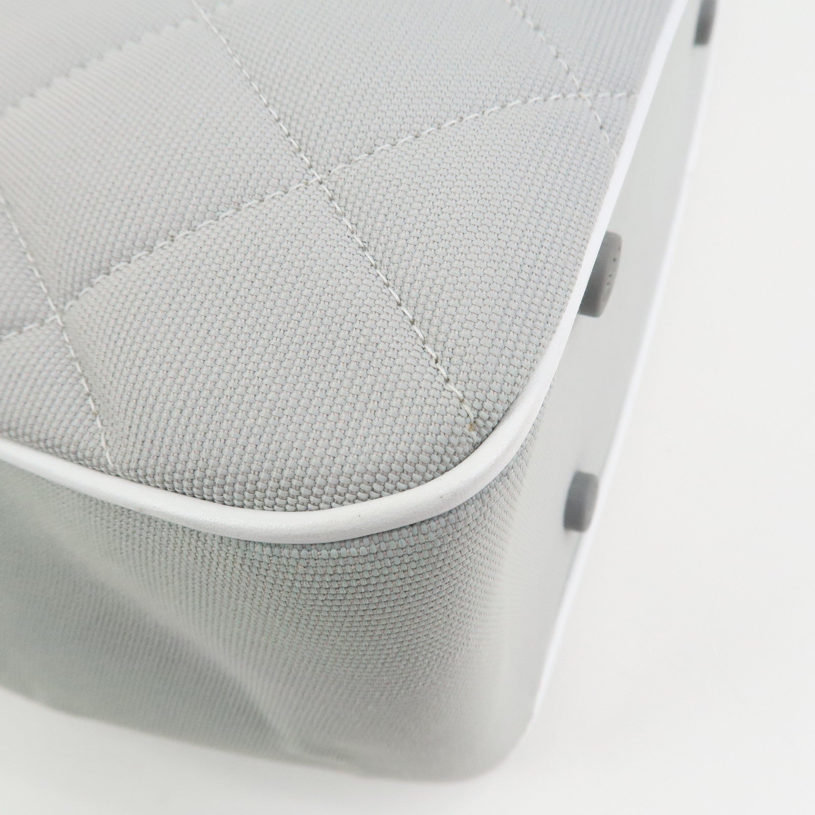 CHANEL Sports Line COCO Mark Canvas Leather Hand Bag Gray White