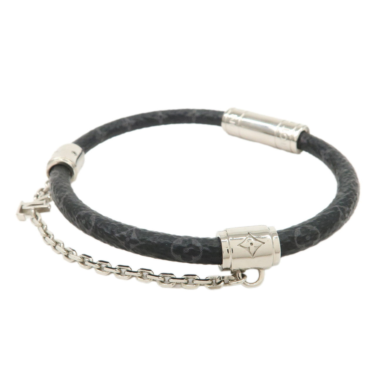 Louis Vuitton Monogram Eclipse Canvas Bracelet Chain It Gris M8573D