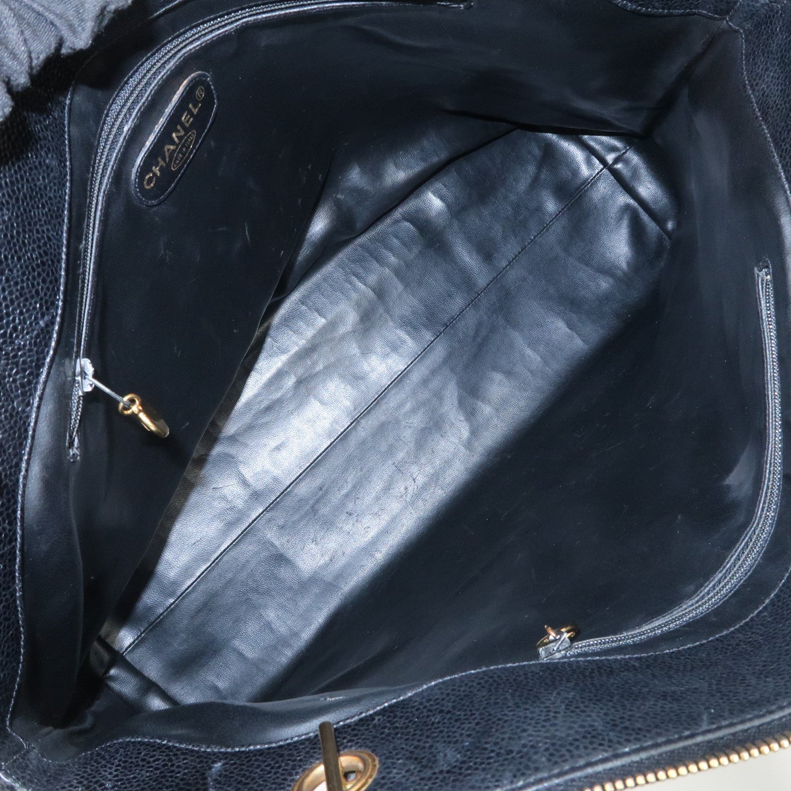 CHANEL COCO Mark COCO Ball Leather Chain Tote Bag Black A03578