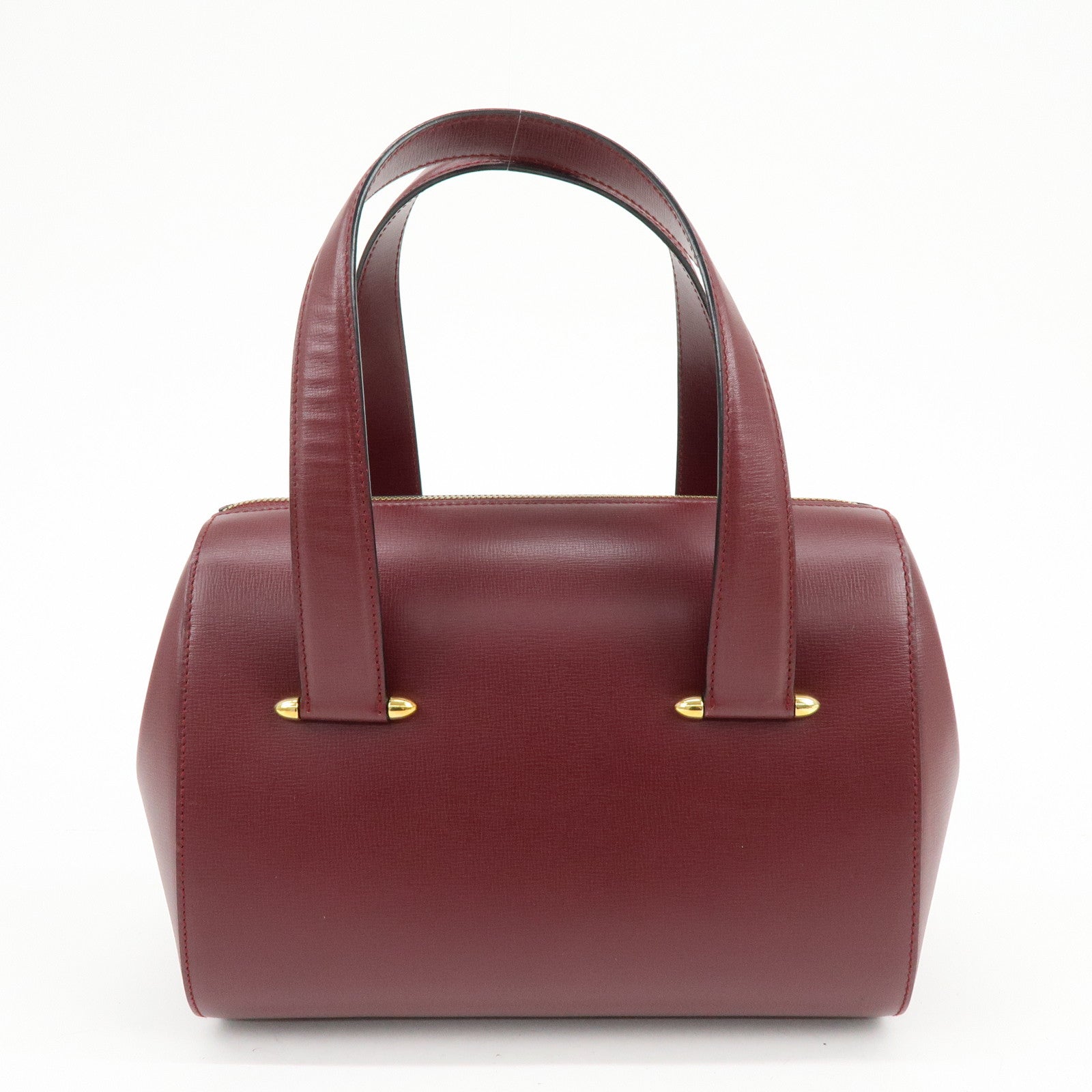 Cartier Must de Cartier Leather Boston Bag Hand Bag Bordeaux