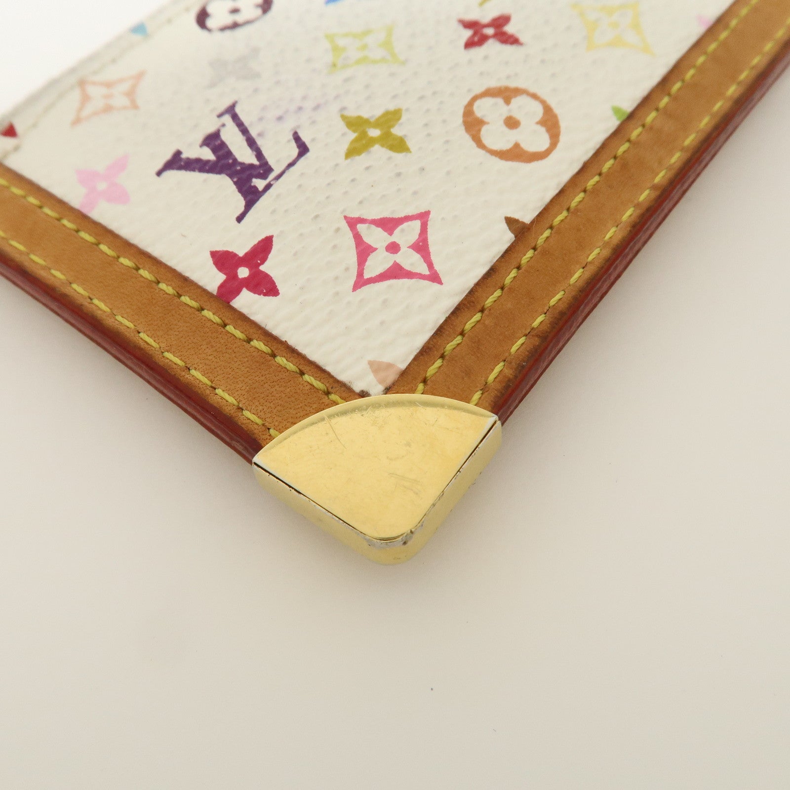 Louis Vuitton Monogram Multicolor Pochette Cles Coin Case Blanc M92655 Used