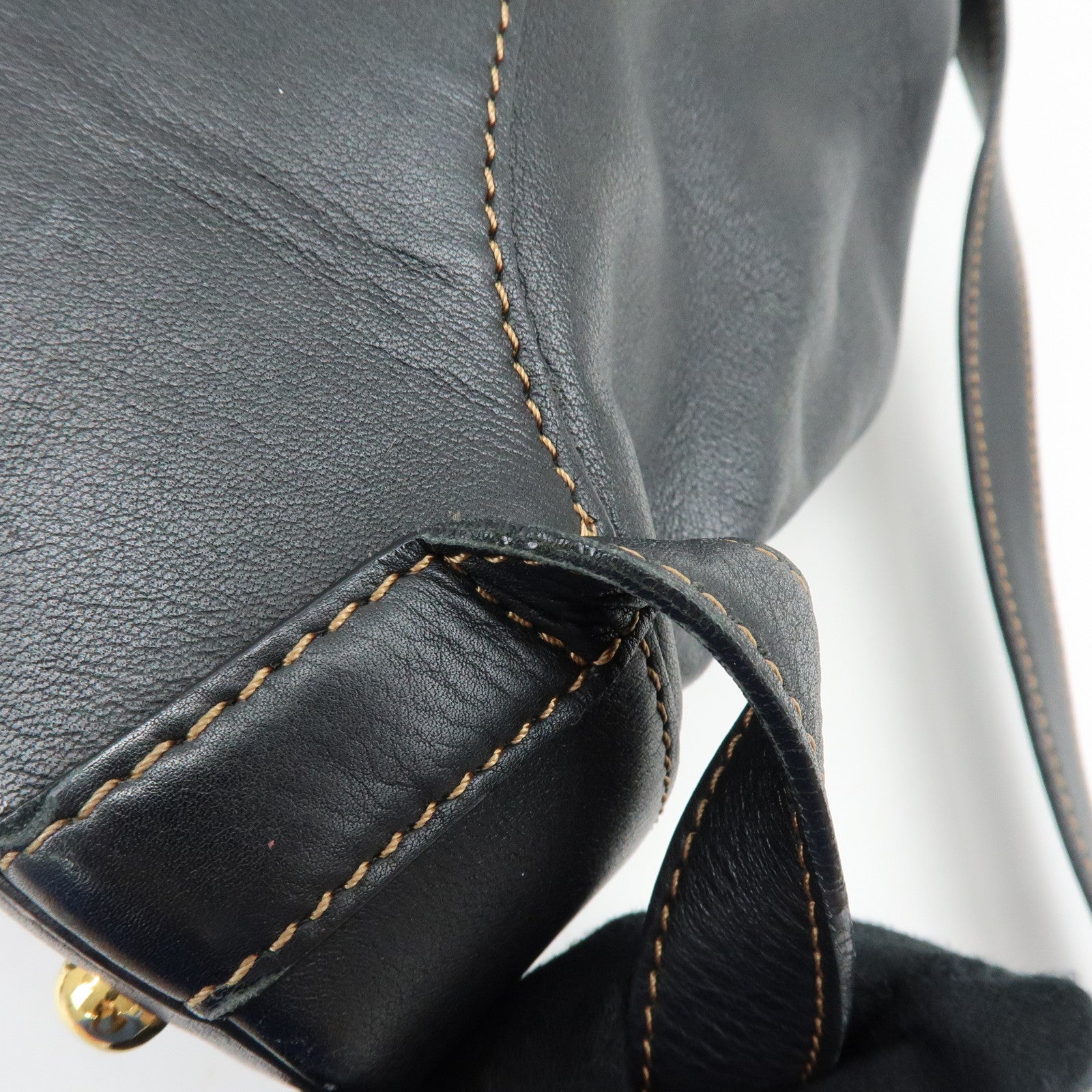 LOEWE Anton Leather Backpack Rucksuck Black