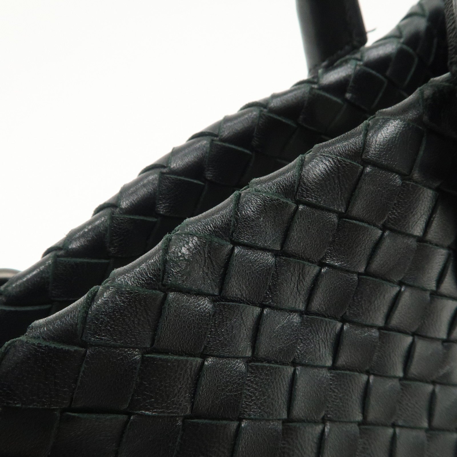 BOTTEGA VENETA Intrecciato Leather Tote Bag Hand Bag Black 225166