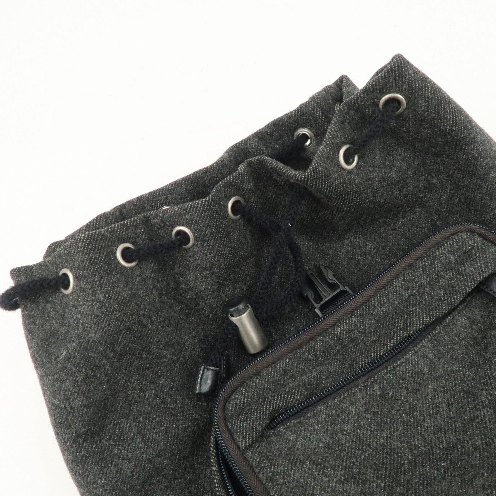 PRADA Triangle Logo Wool Mini Backpack Racksuck Gray V203