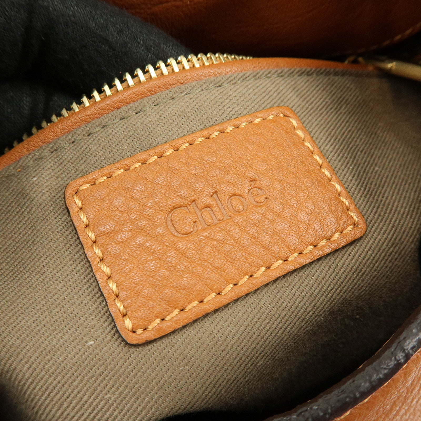 Chloe Marcie Leather Shoulder Bag Crossbody Bag Brown Camel