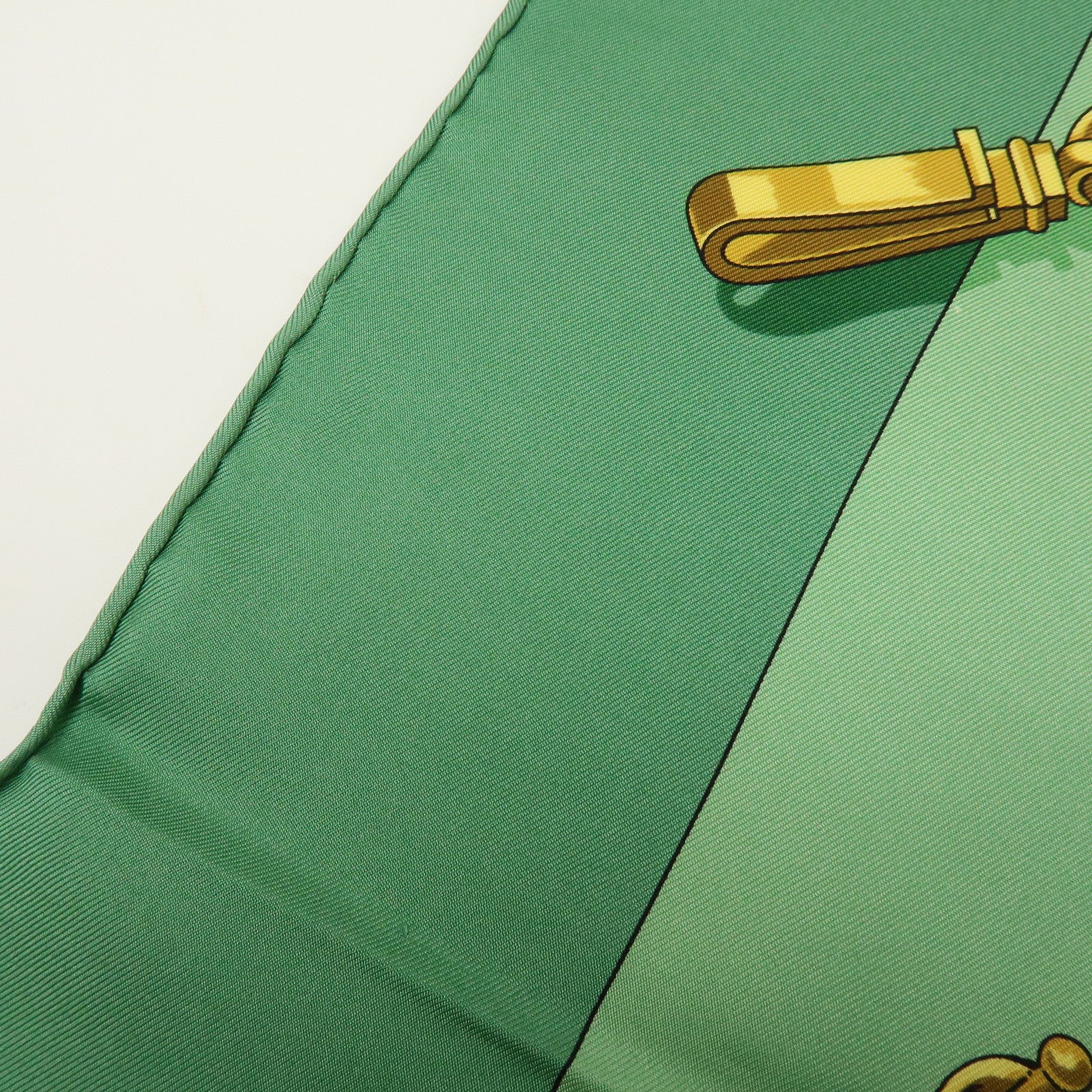 HERMES Carre 90 Silk 100% Memoire d'Hermes Scarf Green Brown Gold
