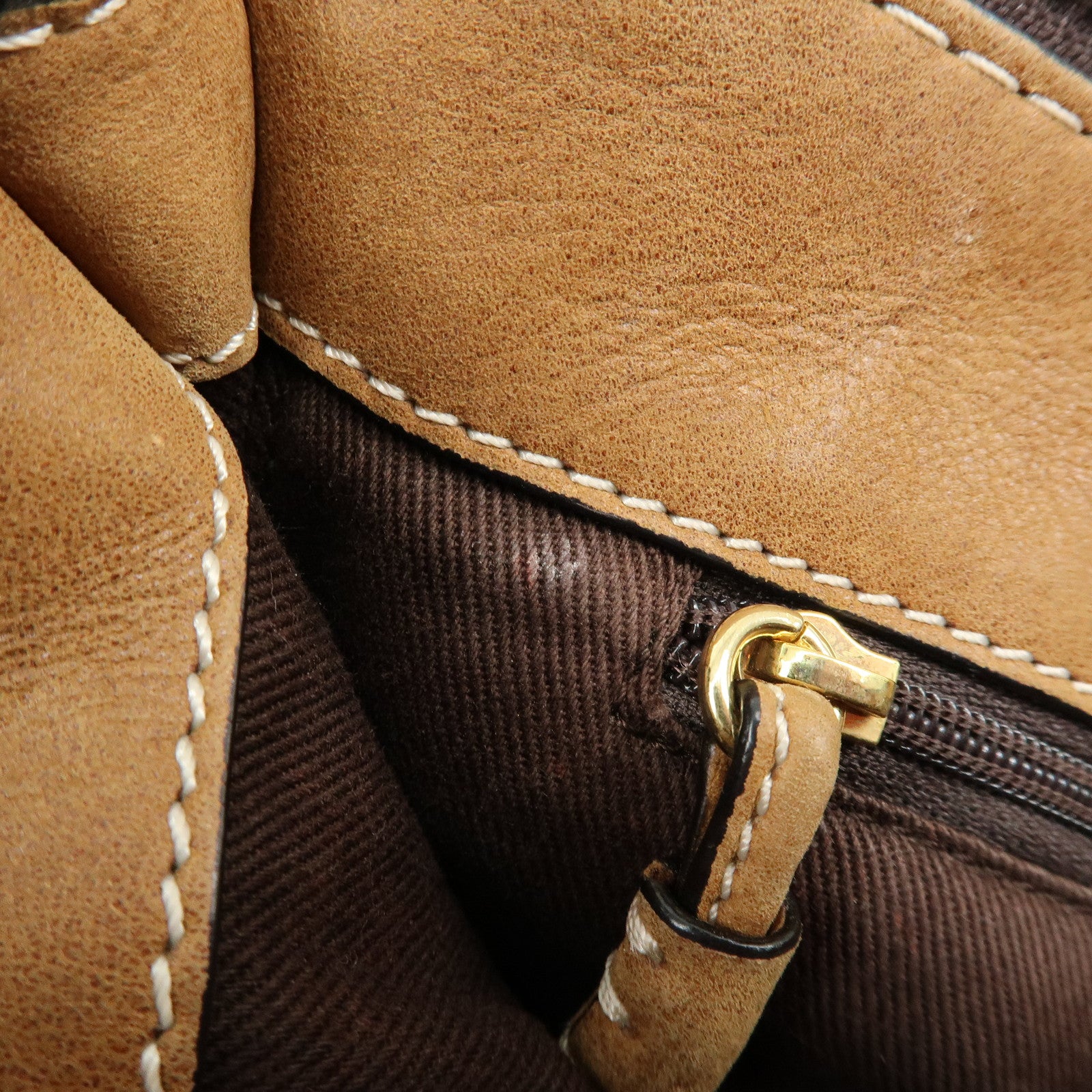 LOEWE Logo Leather Chain Shoulder Bag Crossbody Bag Brown