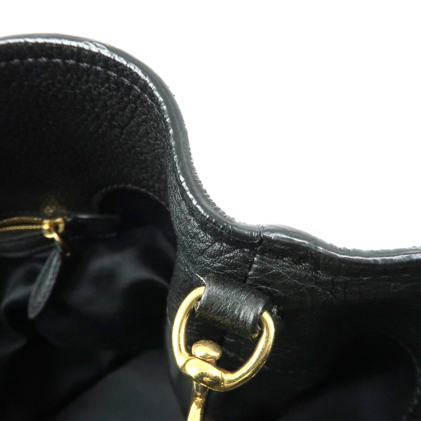 MIU MIU Madras Leather 2Way Bag Hand Bag Shoulder Bag Black 5BE886