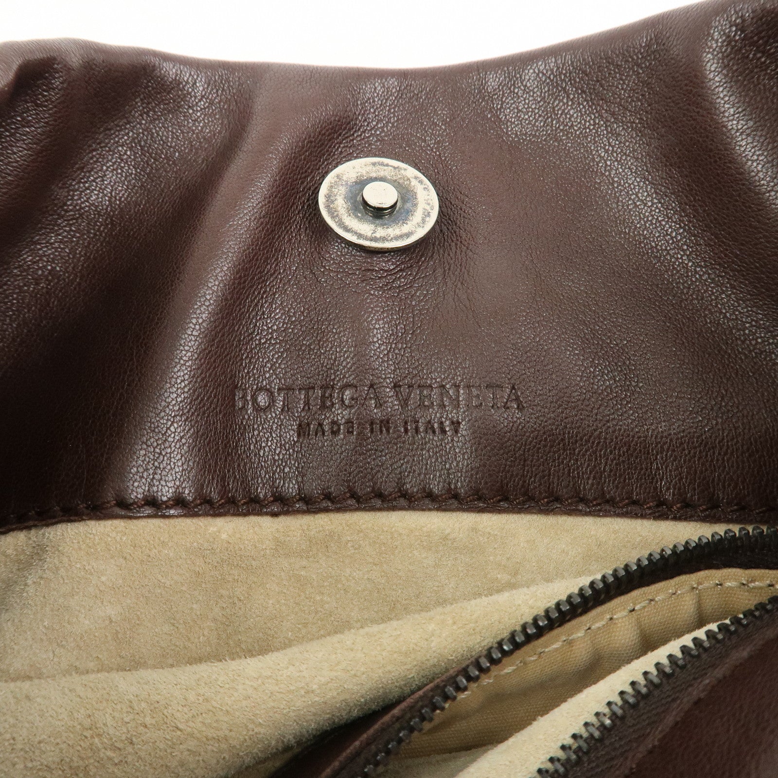 BOTTEGA VENETA Intrecciato Leather Shoulder Bag Brown 133507