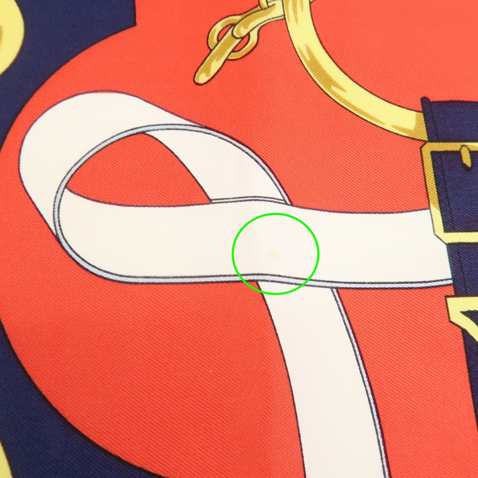 HERMES Carre 90 Silk 100% Scarf Eperon d'or White Navy