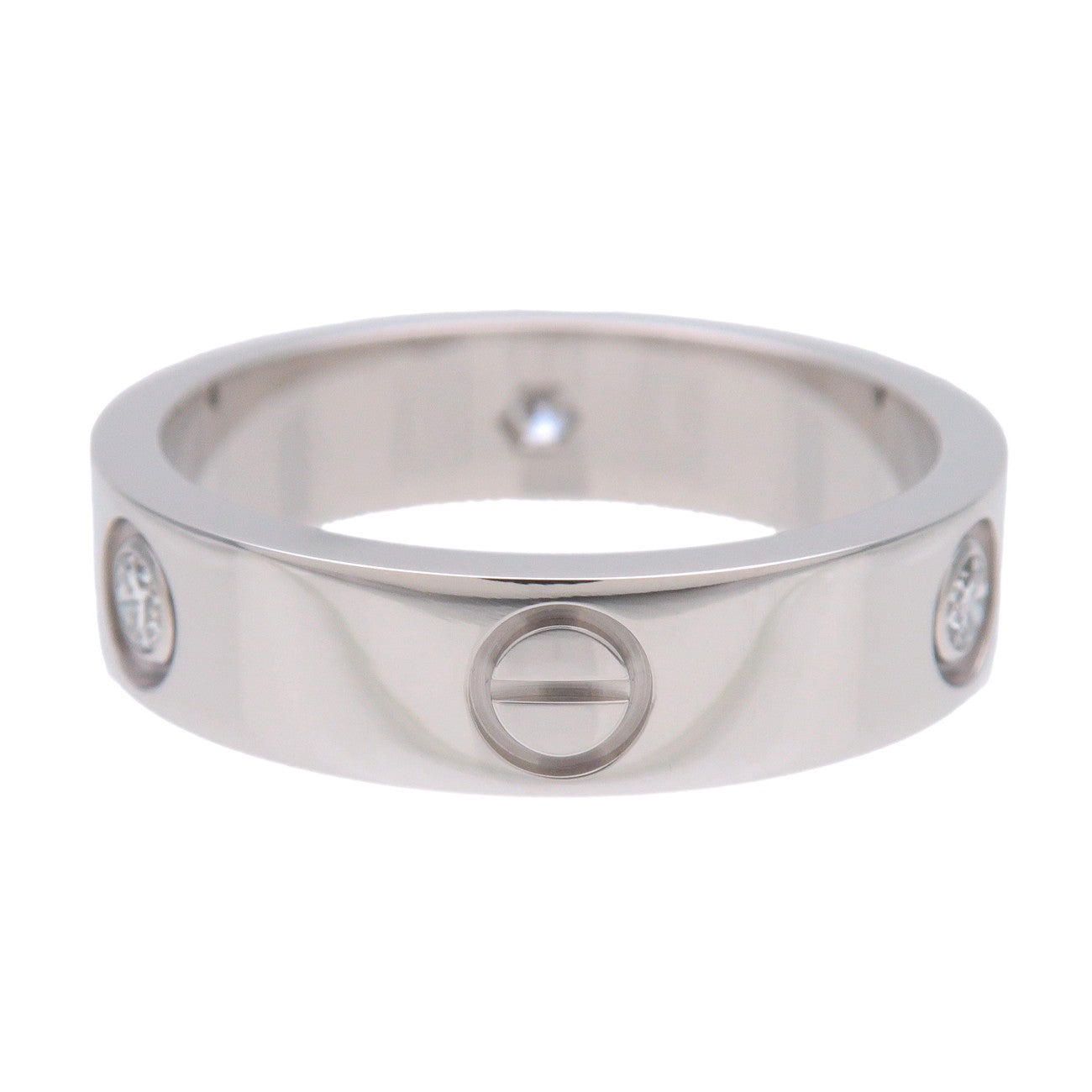 Cartier Love 3P Diamond Ring K18 750WG White Gold #62 US10 EU62