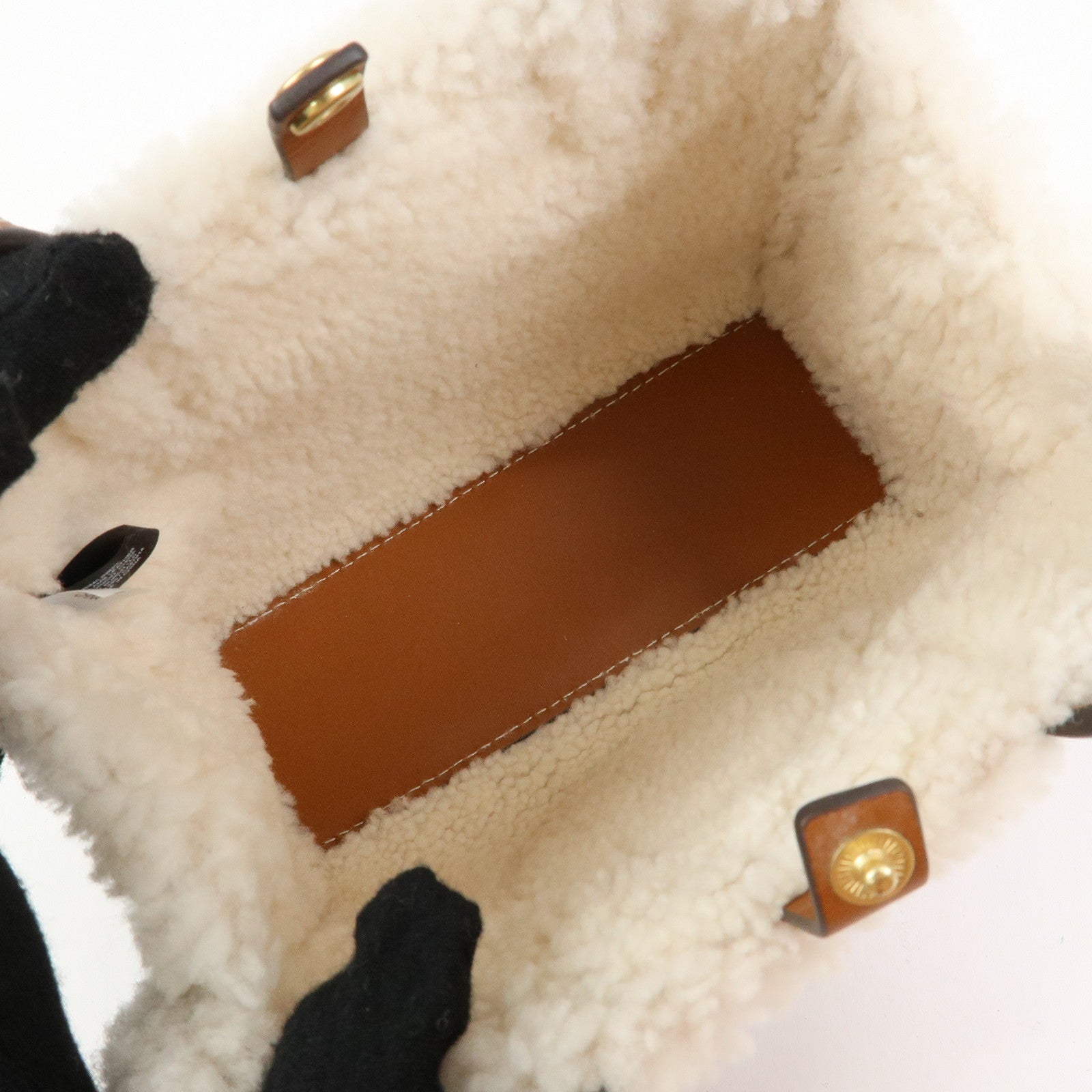 TORY BURCH Double T Ella Mouton Leather 2Way Hand Shoulder Bag