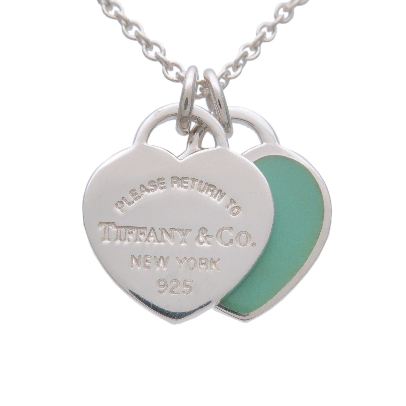 Tiffany & Co Return to Tiffany Mini Double Heart Tag Necklace SV925