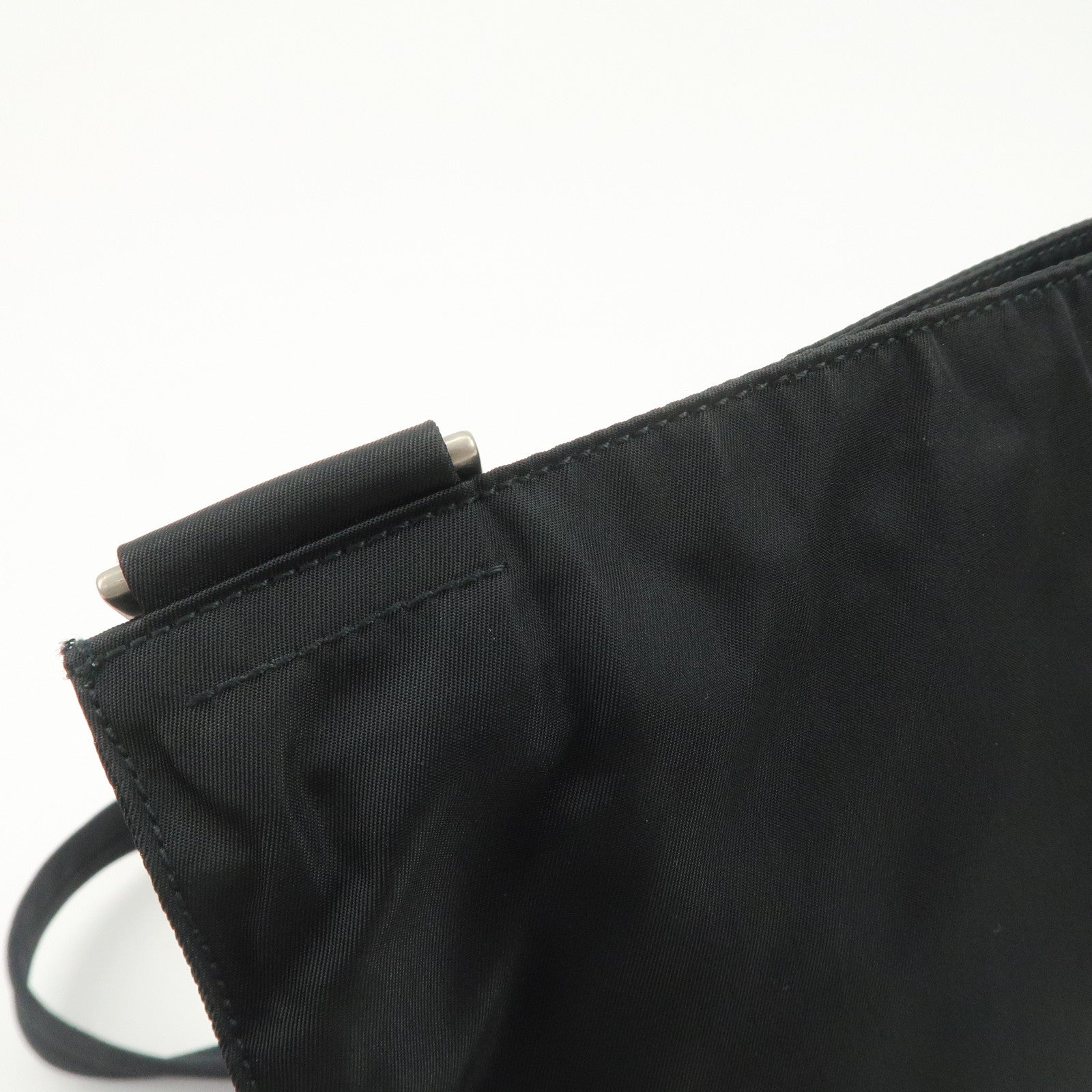 PRADA Triangle Logo Nylon Leather Shoulder Bag Crossbody Bag Black