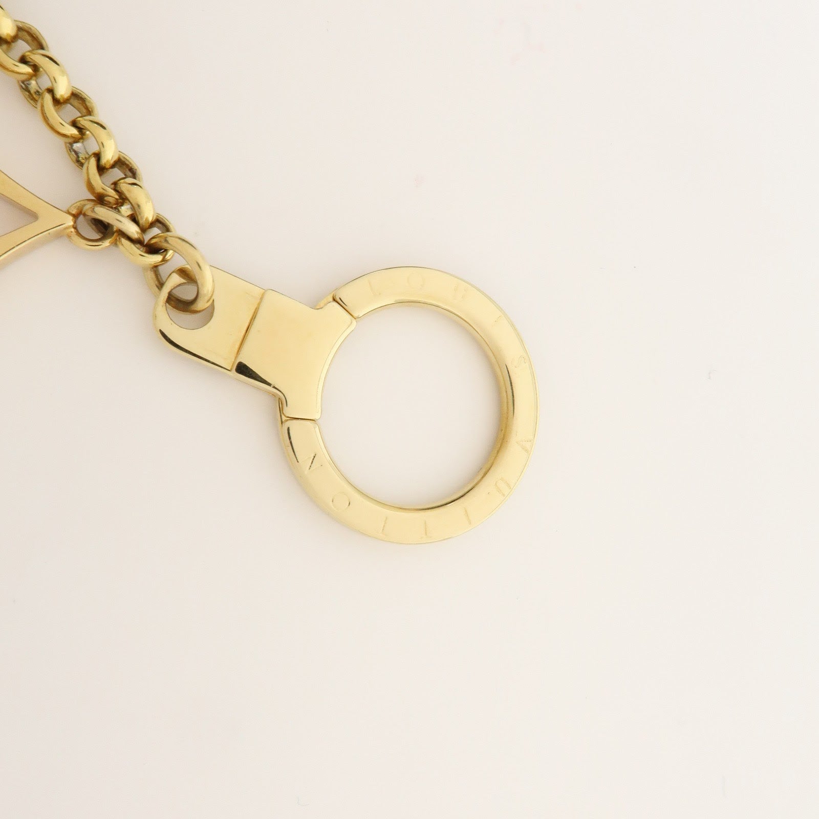 Louis Vuitton Fleur de Monogram Bag Charm Key Chain Gold M65111