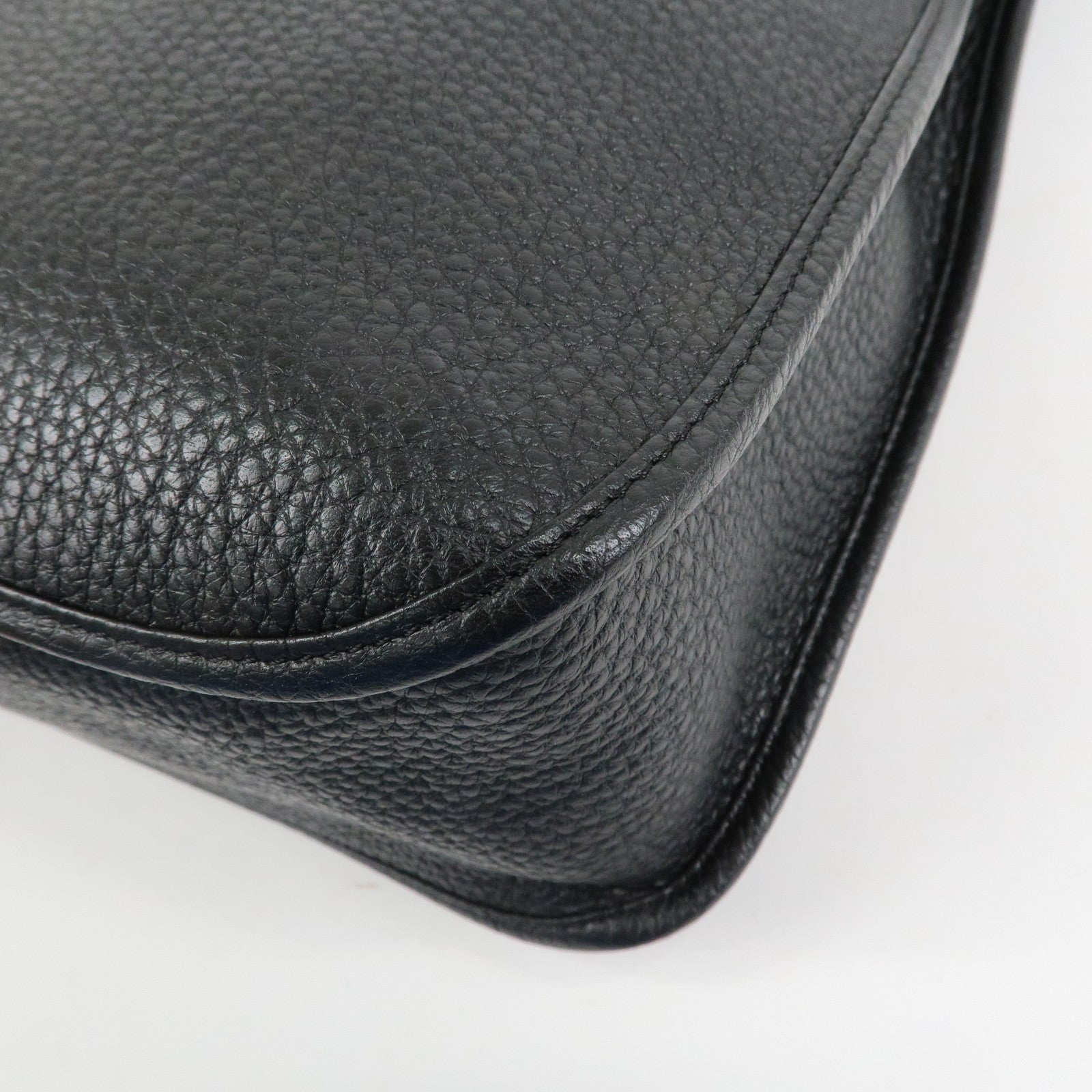 LOEWE Anagram Leather Granada Shoulder Bag Hand Bag Black