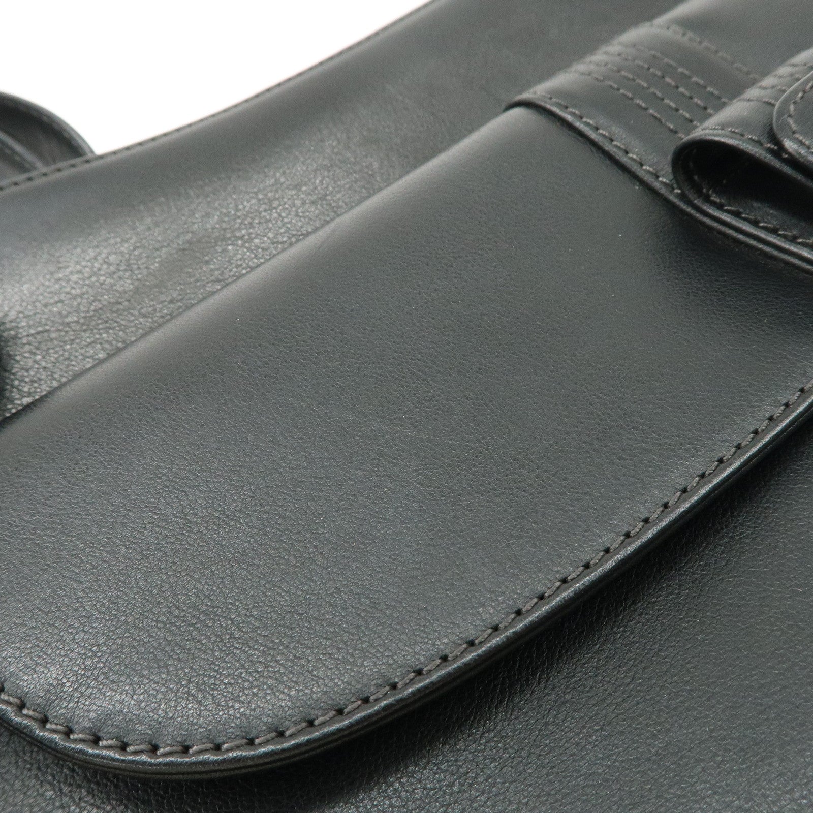 LOEWE Anagram Leather Shoulder Bag Hand Bag Black Used