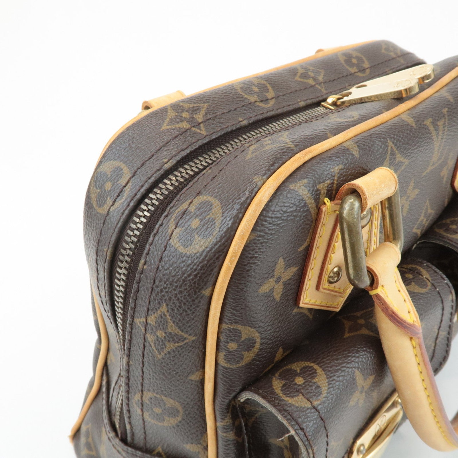 Louis Vuitton Monogram Manhattan PM Hand Bag Brown M40026