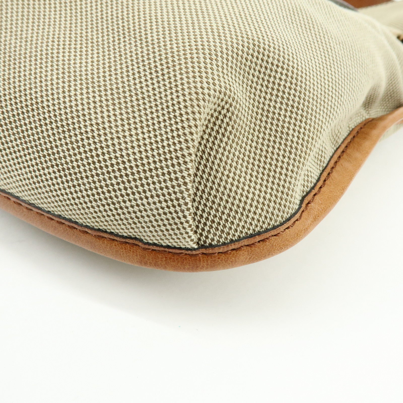 Chloe Harley Canvas Leather Shoulder Crossbody Bag Natural Brown