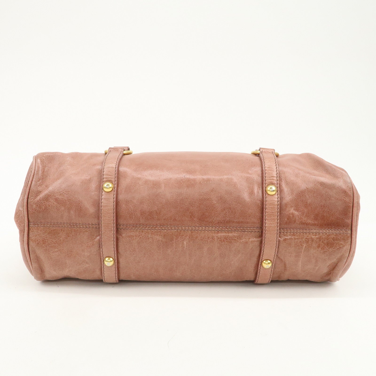 MIU MIU Logo Leather Ribbon 2Way Bag Shouler Bag Hand Bag RT0365