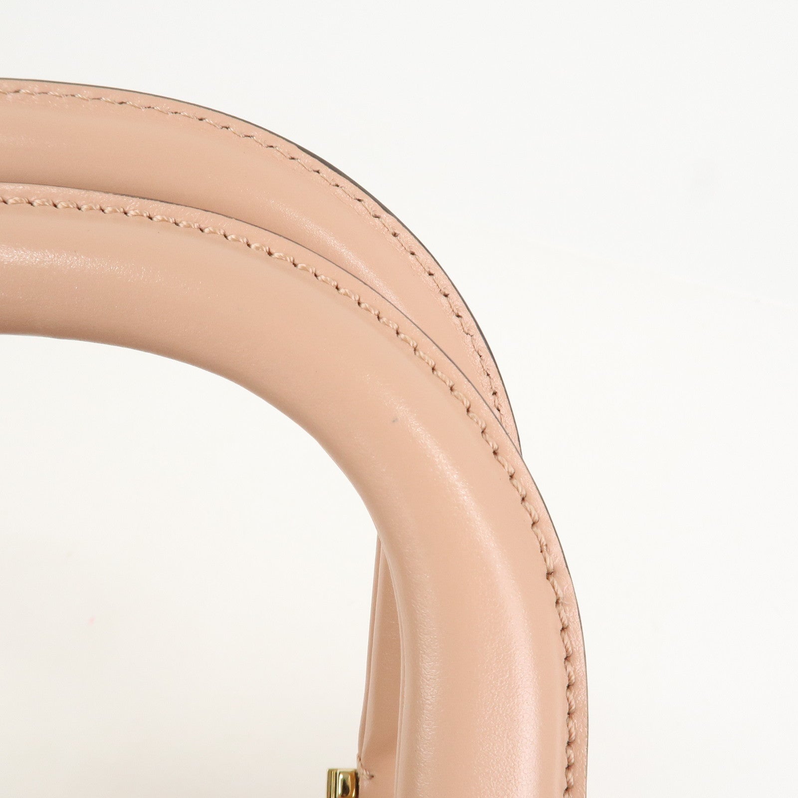 FENDI Leather 2Way FF Tote Small Hand Bag Shoulder Bag Pink 8BH367