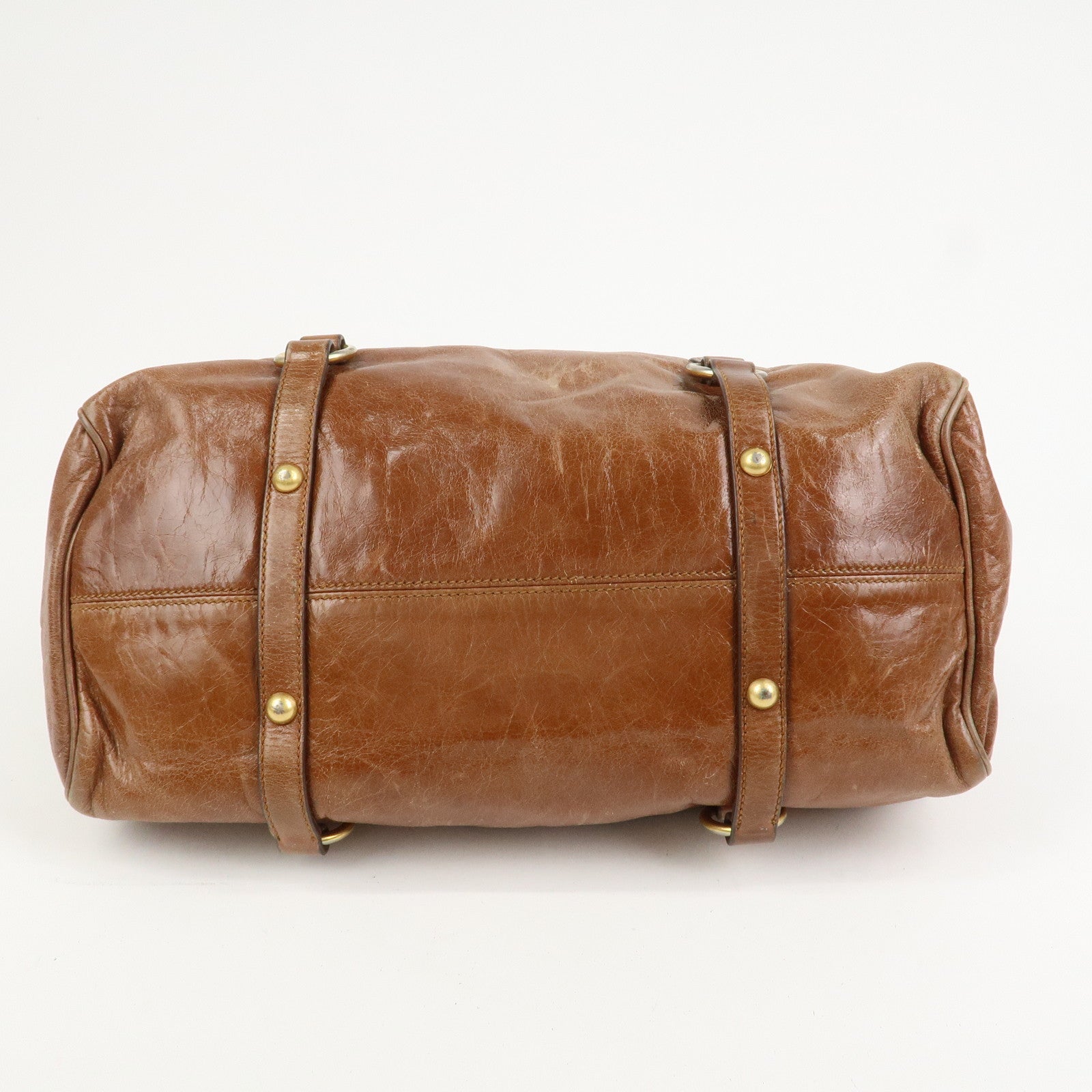 MIU MIU Leather 2Way Ribbon Shoulder Bag Hand Bag Brown RT0365