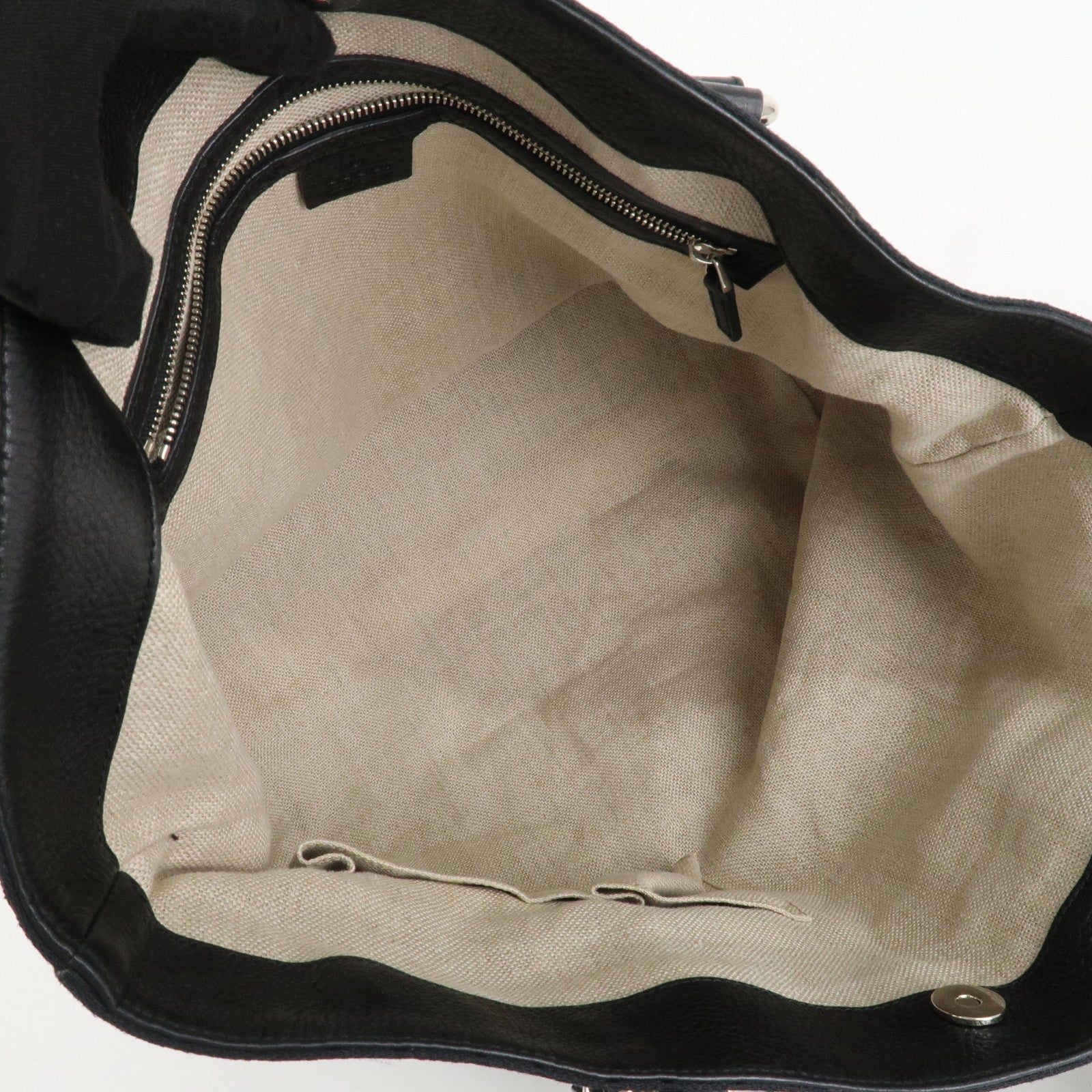 GUCCI Guccissima Leather Horsebit Tote Bag Black 229852 Used