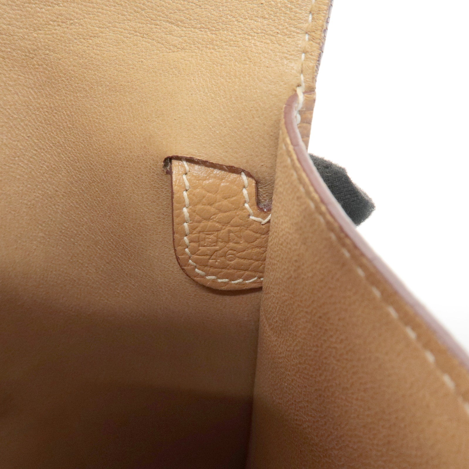 HERMES Leather Ameli H Logo Shoulder Bag Brown Silver HDW Used