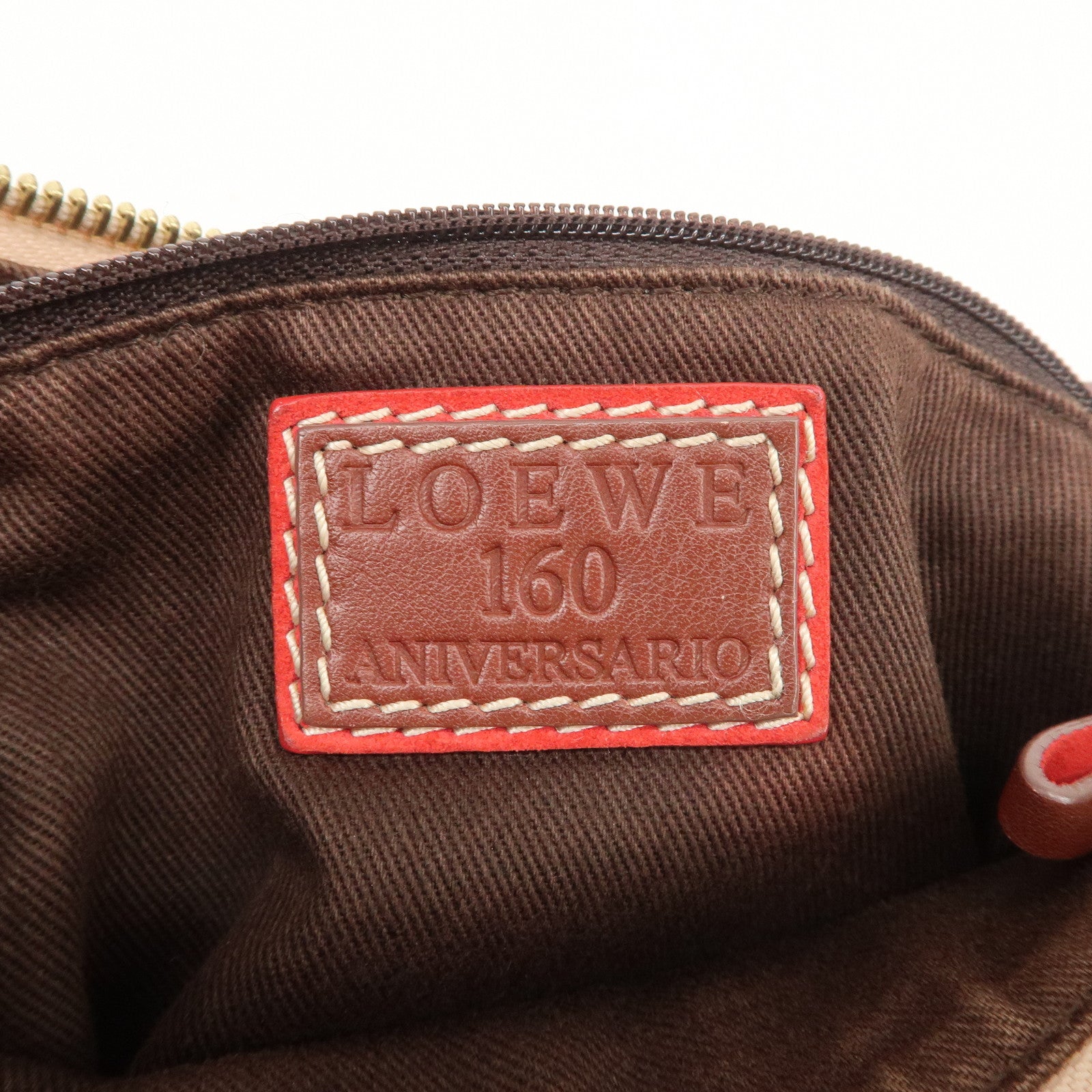 LOEWE Anagram Canvas Suede Leather Shoulder Bag 160th Anniverssary Used