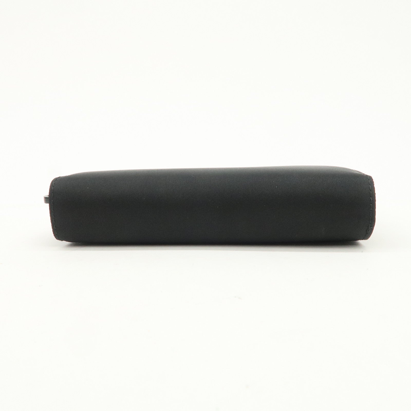 PRADA Tessuto Nylon Bi-fold Round Zippy Compact Wallet Black M605