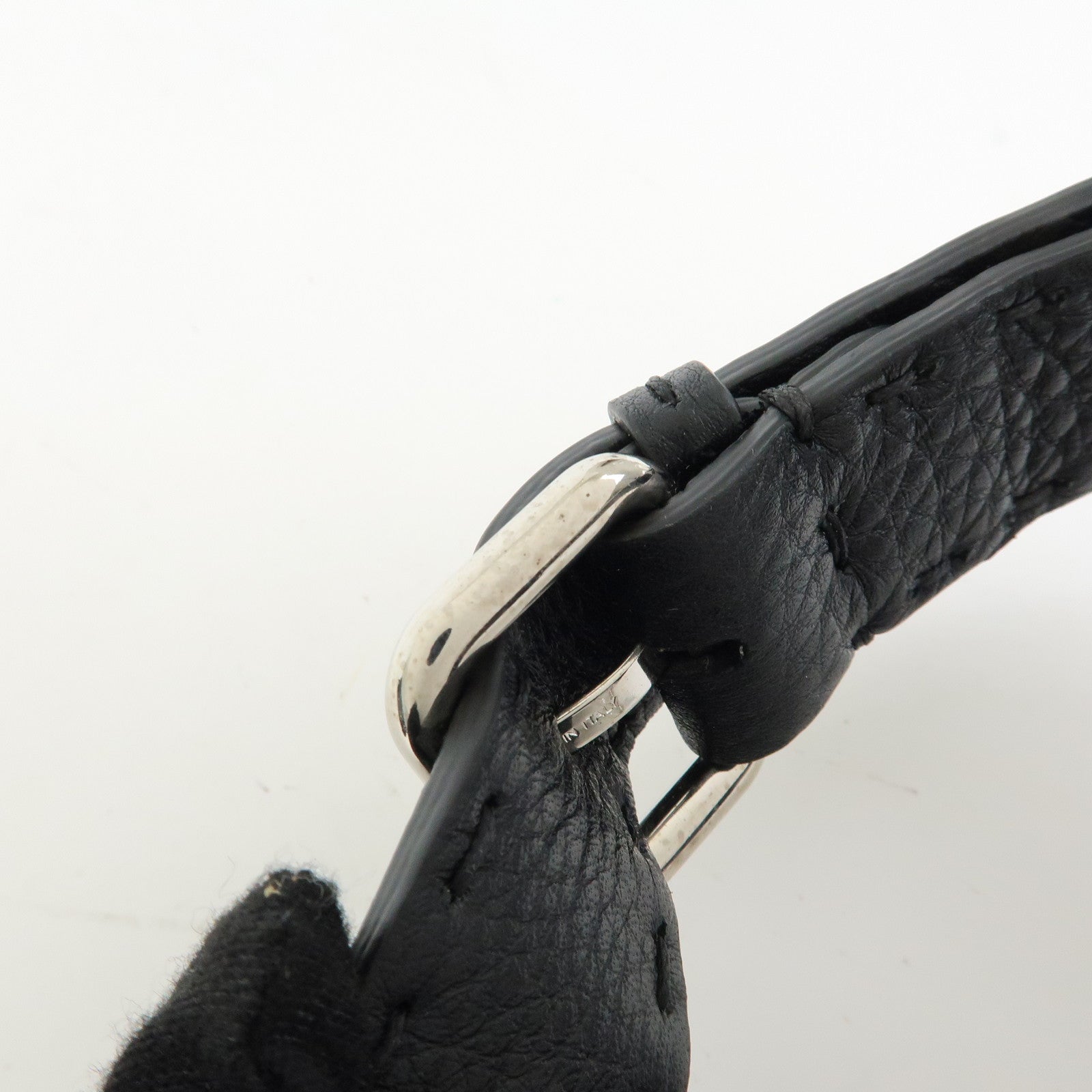 FENDI Peekaboo Selleria Leather 2Way Hand Shoulder Bag Black 8BN290