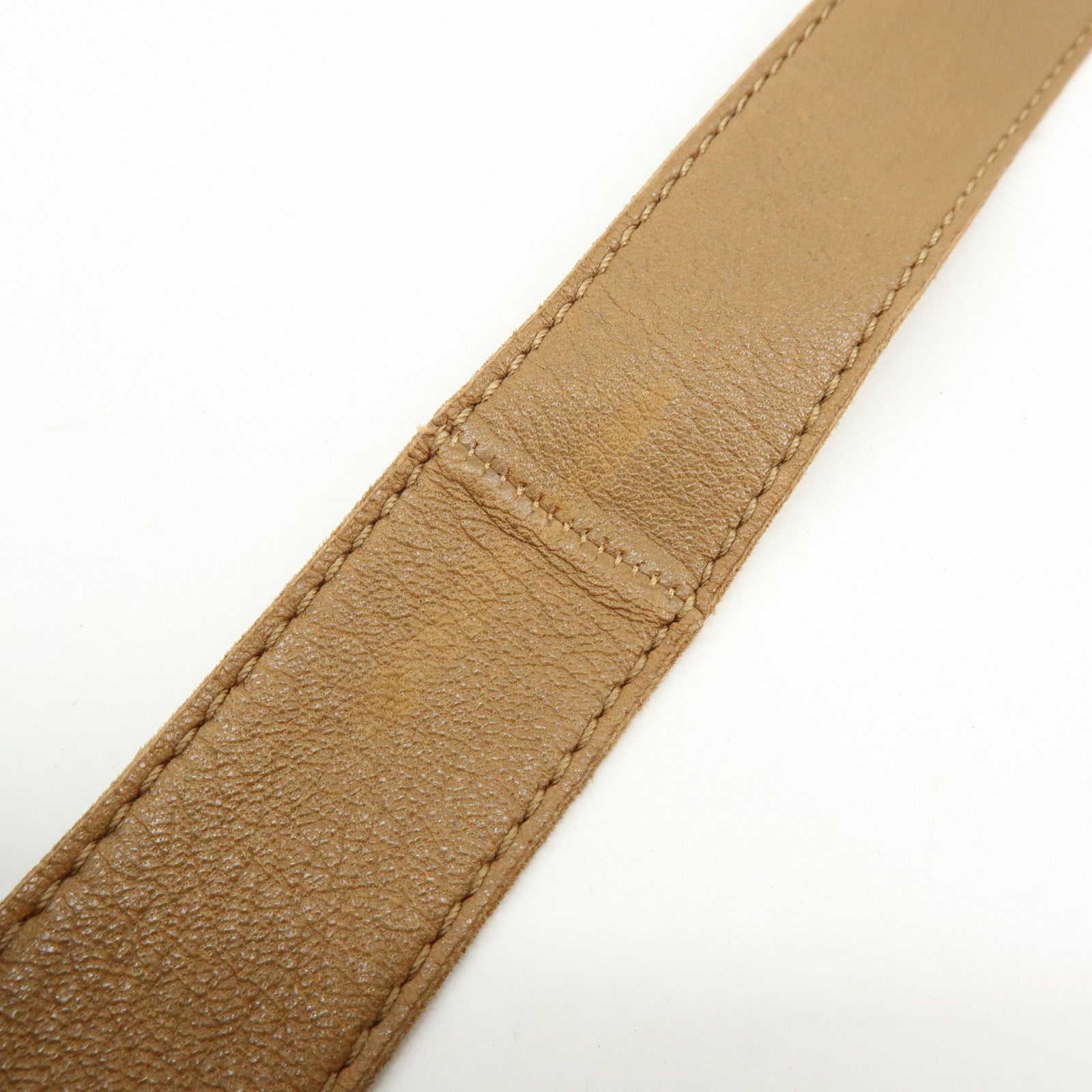 HERMES Leather Clou de Selle Shoulder Bag Crossbody Bag Brown