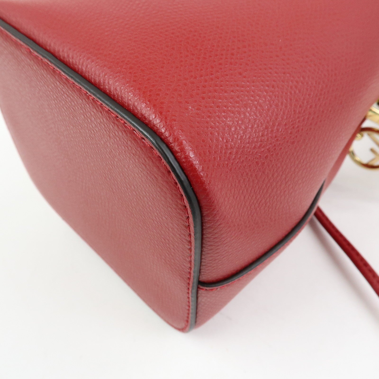 FENDI Mon Tresor Leather 2Way Bag Hand Bag Shoulder Bag Red 8BS010