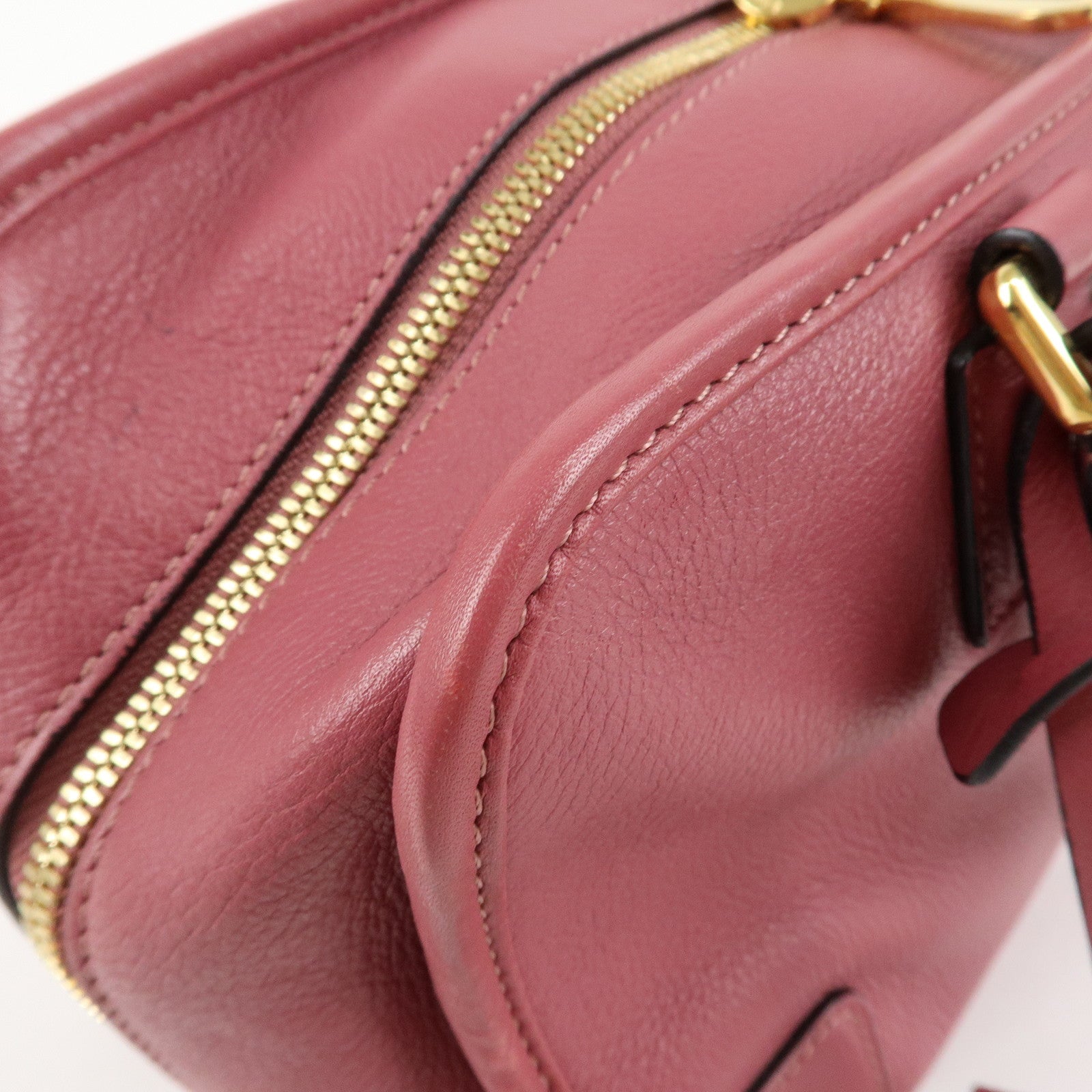 LOEWE Anagram Amazona 28 Leather Hand Bag Pink Used