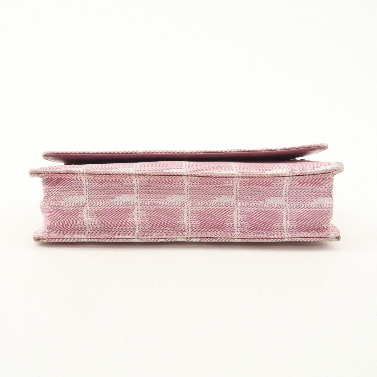 CHANEL New Travel Line Nylon Jacquard Chain Wallet Shoulder Bag 6535288 Used