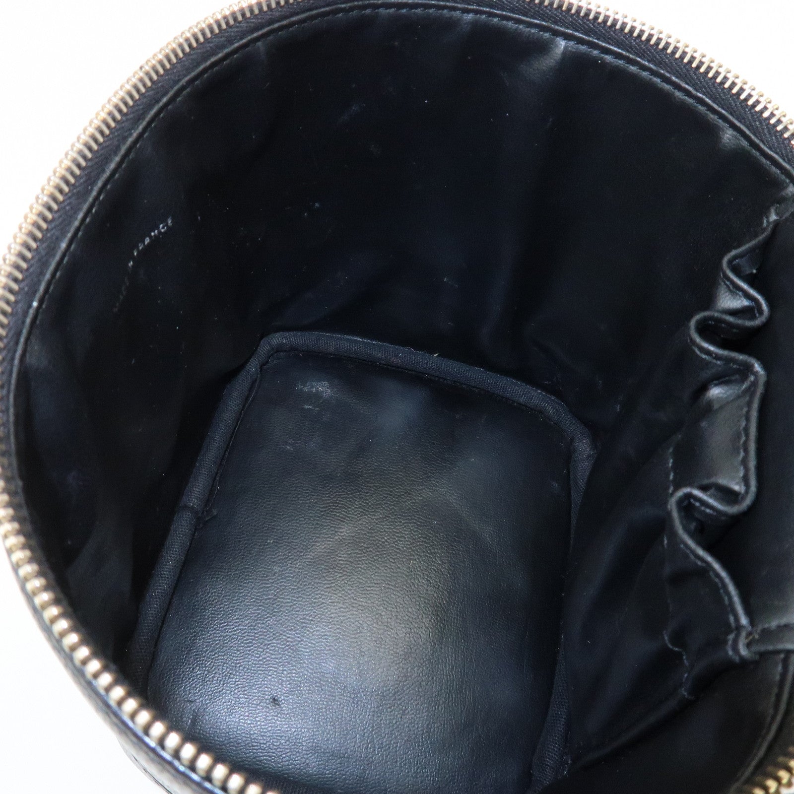 CHANEL COCO Mark Caviaskin Vanity Bag Makeup Bag Hand Bag A01998