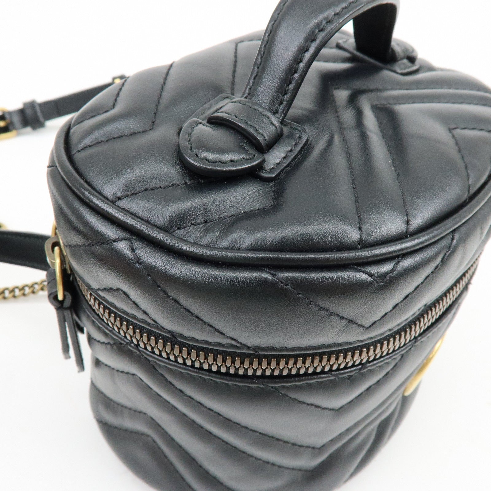 GUCCI GG Marmont Leather Backpack Rucksack Black 598594