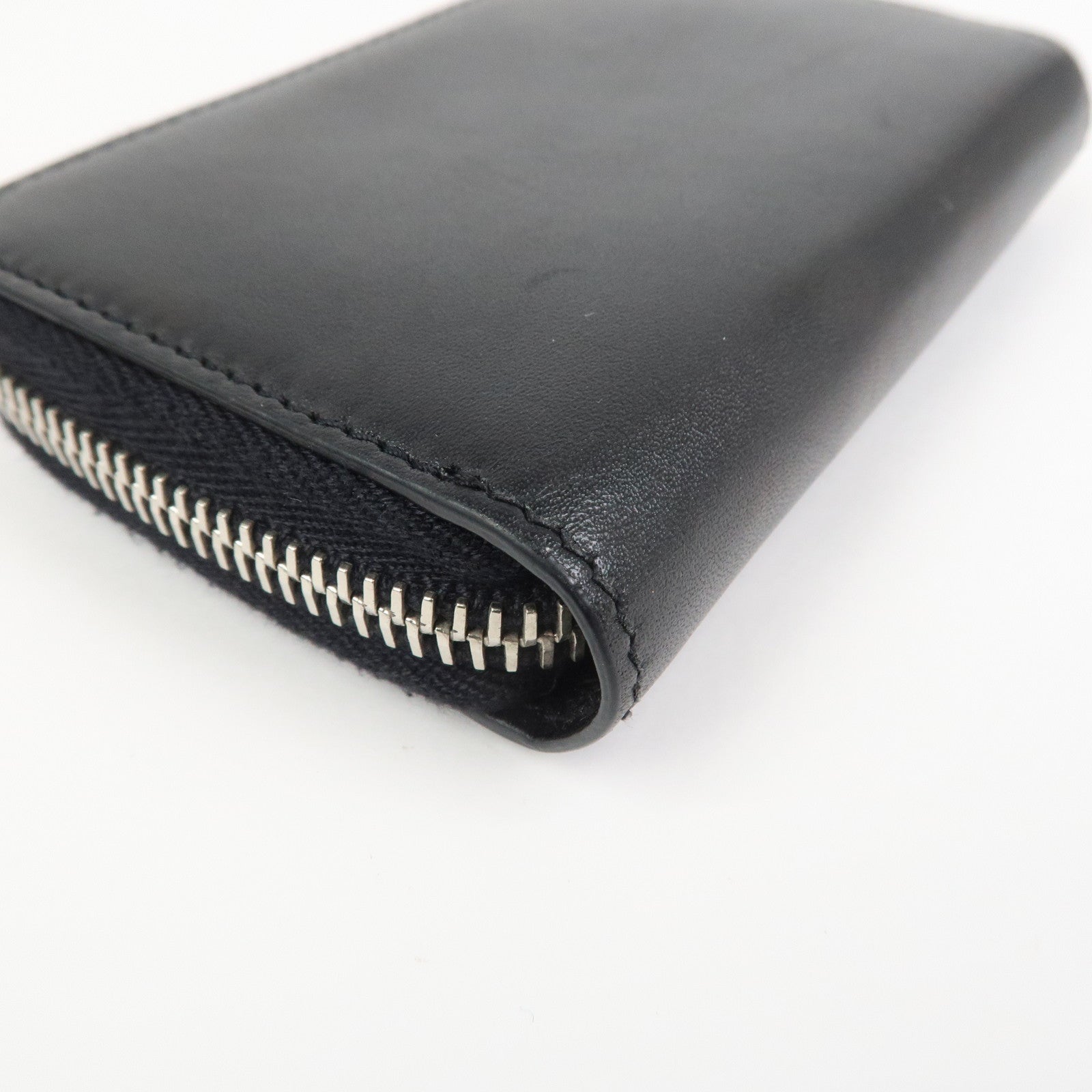 SAINT LAURENT PARIS Leather Coin Case Coin Wallet Black 506522