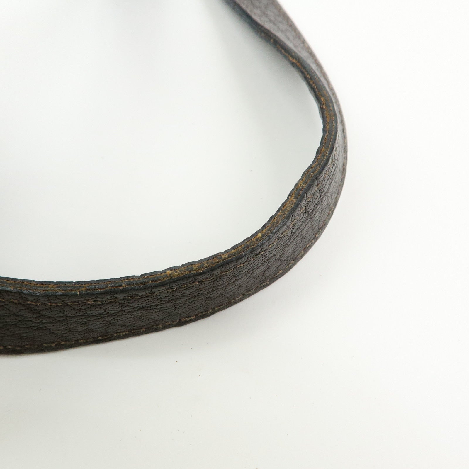 HERMES Amedaba Diago GM Polyester Leather Tote Bag Brown Black