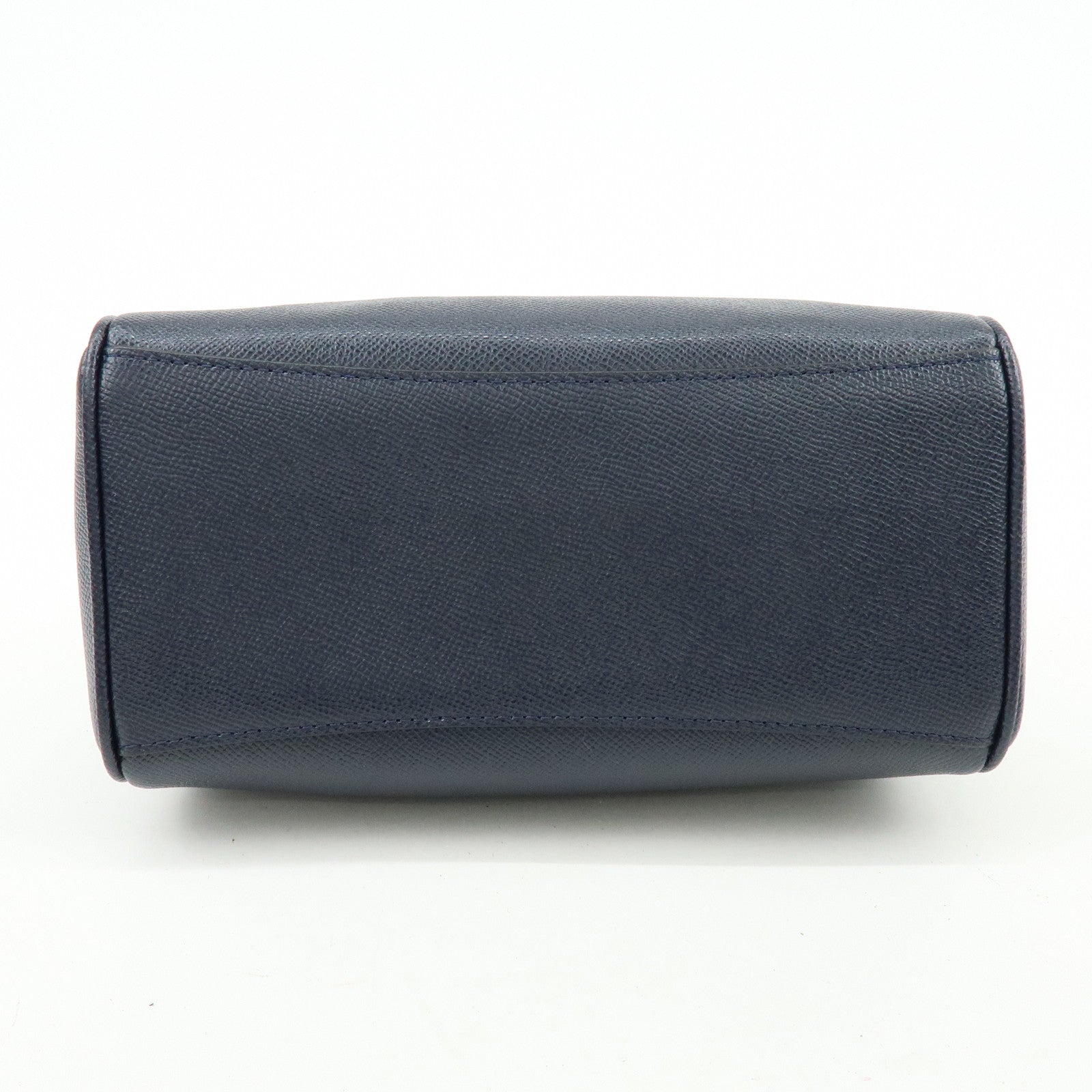 COACH Leather 2Way Shoulder Bag Hand Bag Navy