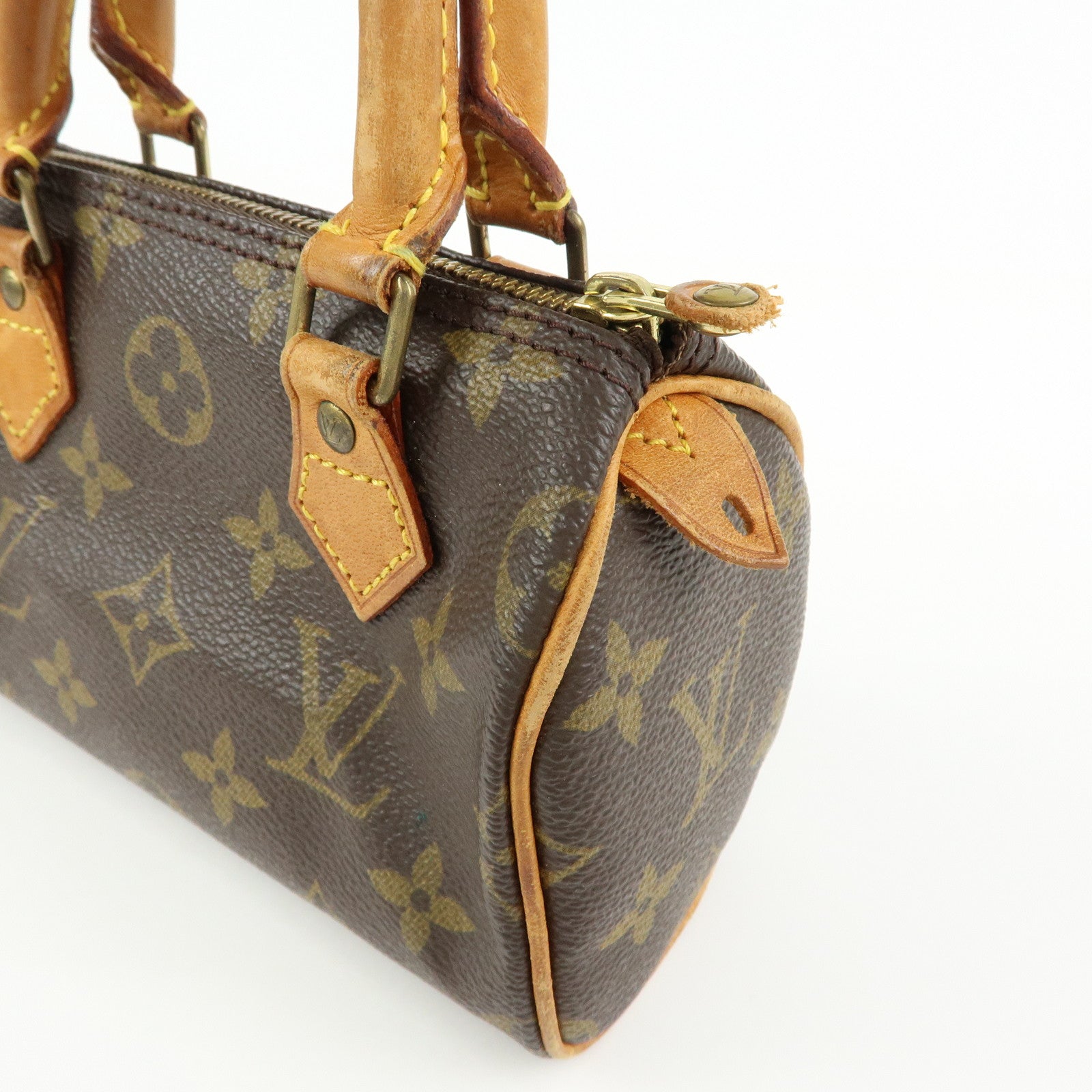 Louis Vuitton Monogram Mini Speedy Hand Bag Brown M41534