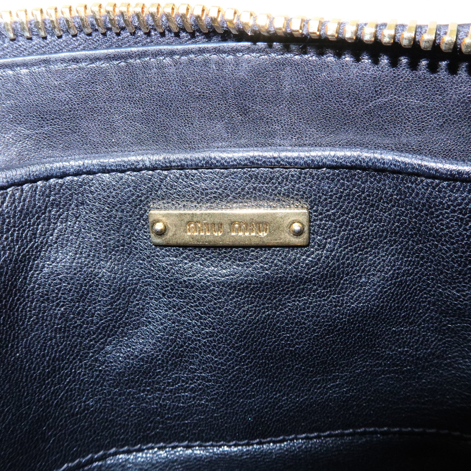 MIU MIU Denim Leather Chain Biker 2Way Bag Hand Bag Shoulder Bag RP0374