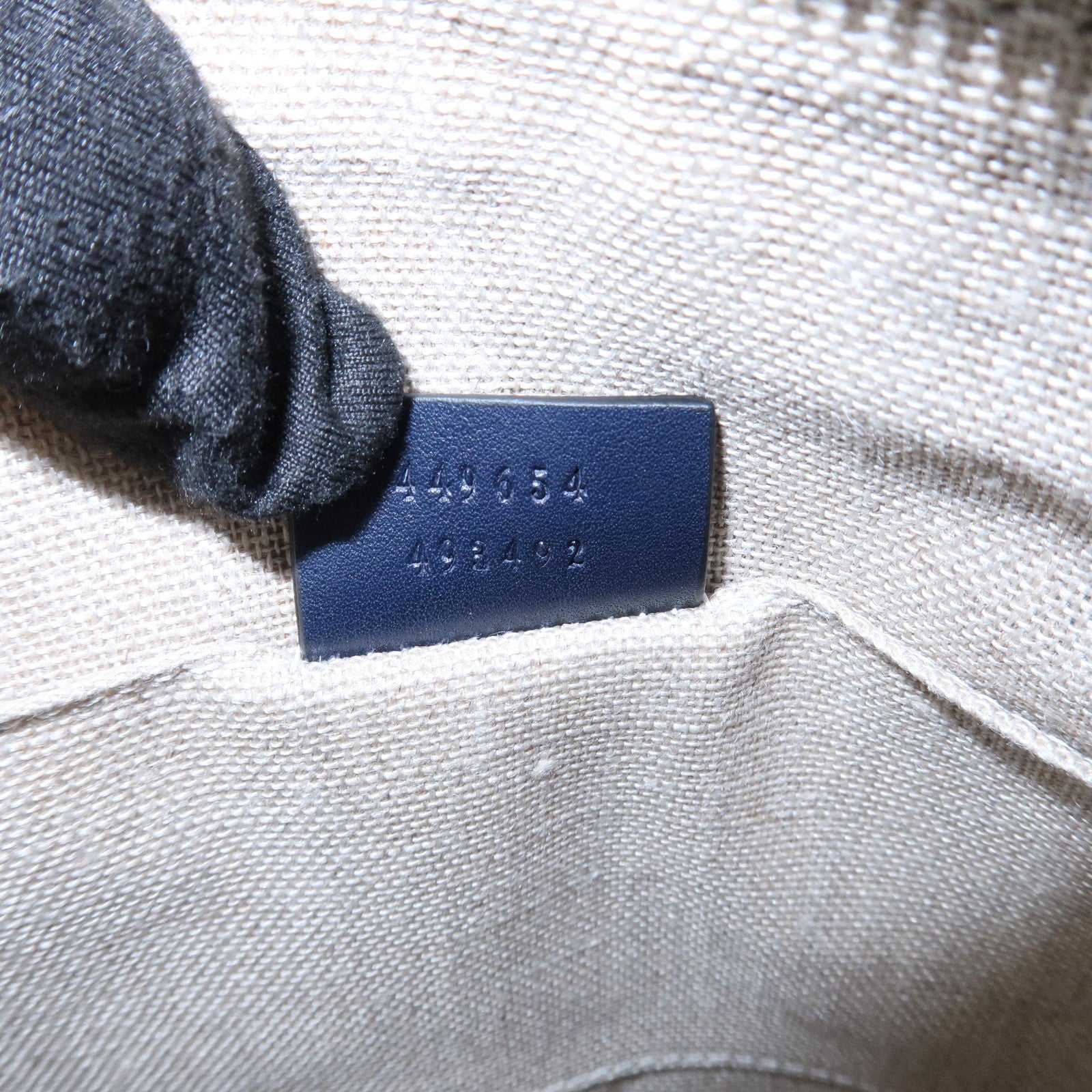 GUCCI Micro Guccissima Leather 2Way Hand Shoulder Bag Navy 449654