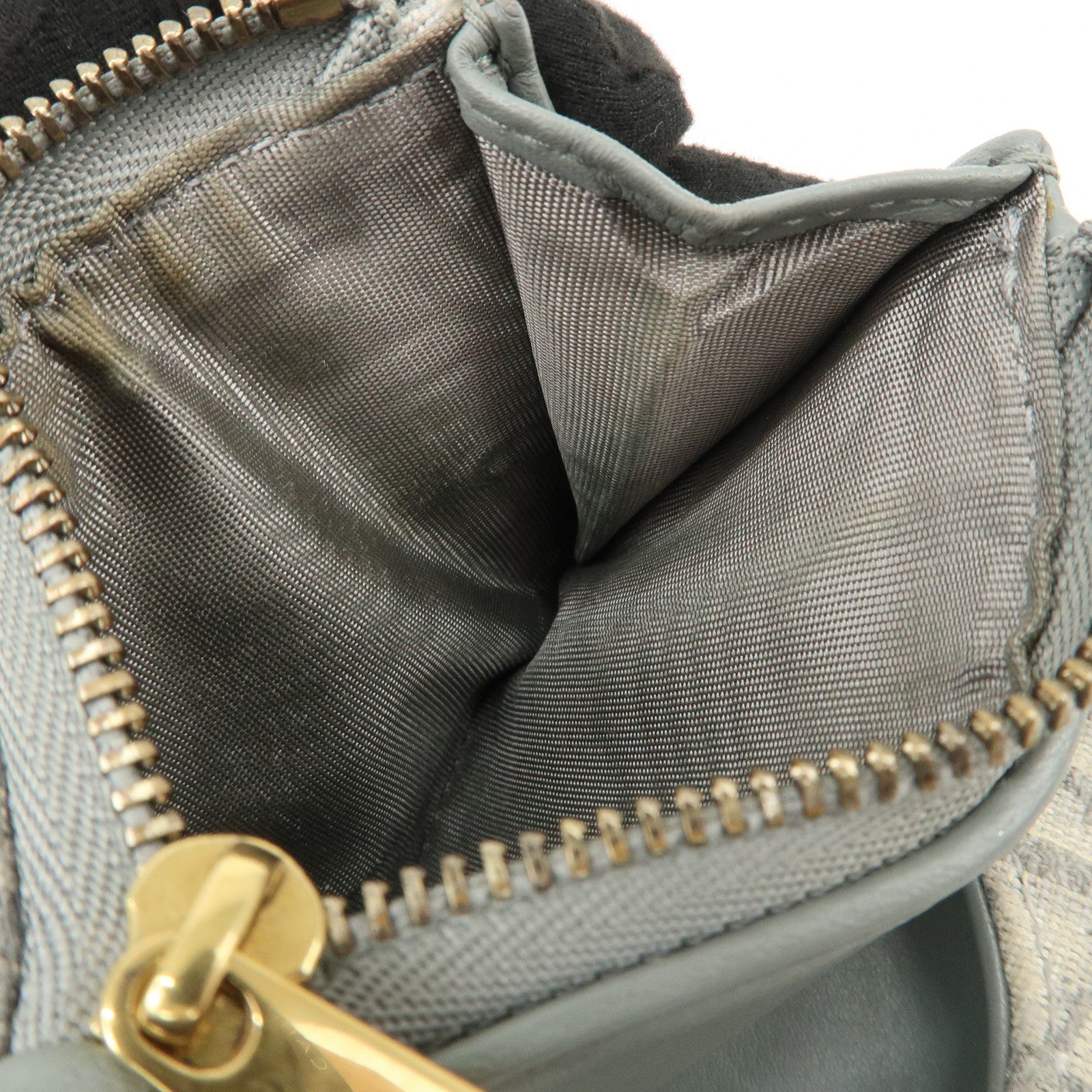 Christian Dior Oblique Jacquard Saddle Lotus Wallet Gray