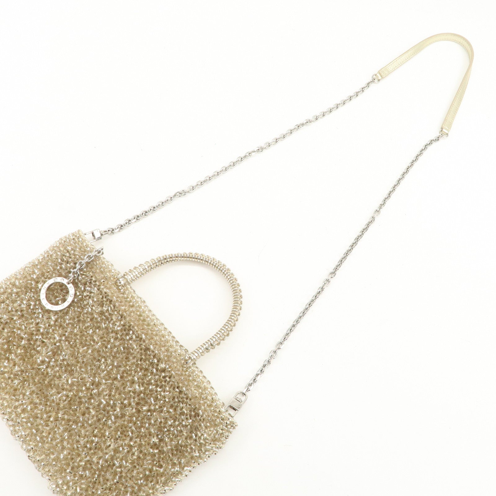 ANTEPRIMA PVC 2Way Bag Hand Bag Chain Shoulder Bag Champagne Gold