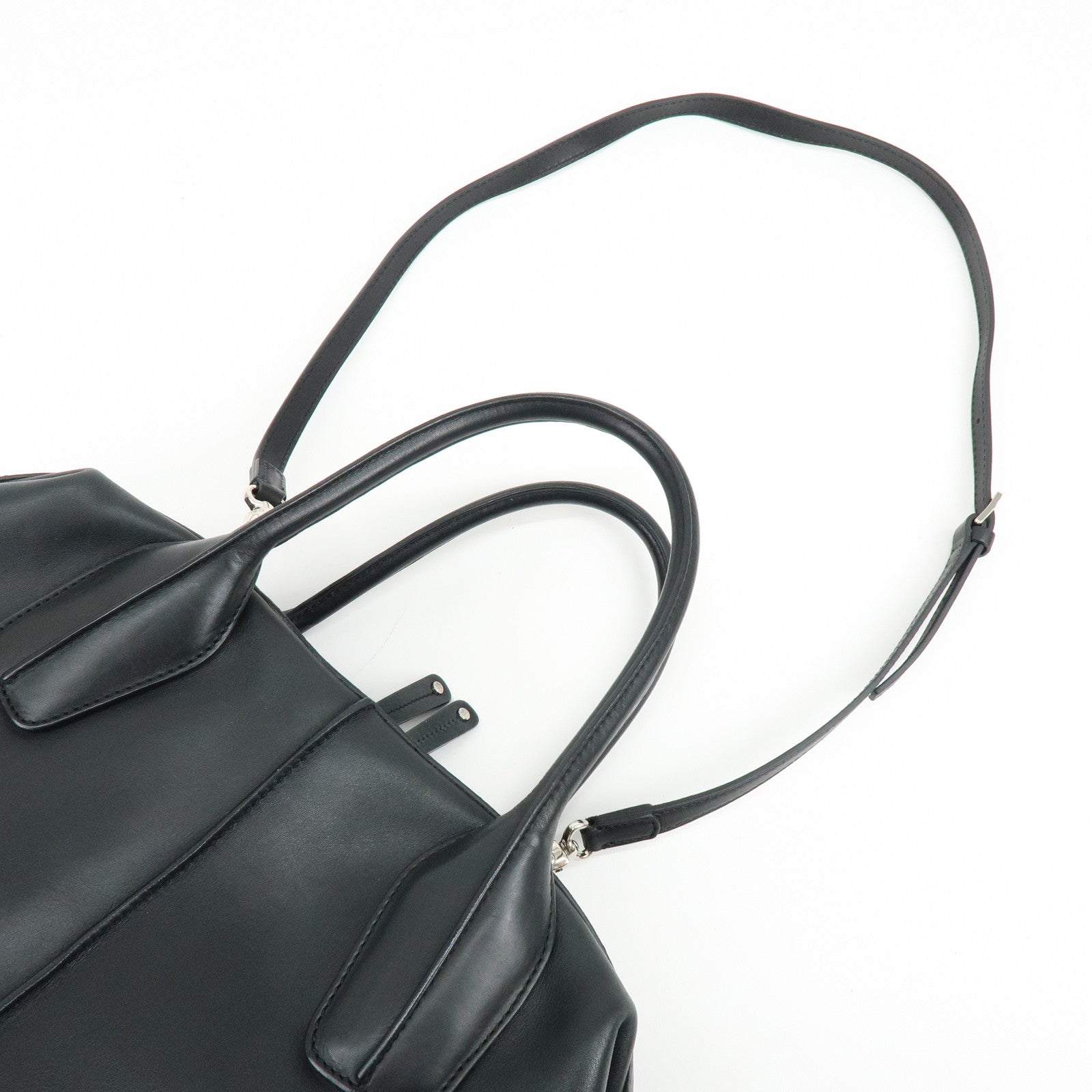TOD'S D-Styling Leather 2Way Bag Bauletto Bag Shoulder Bag Black