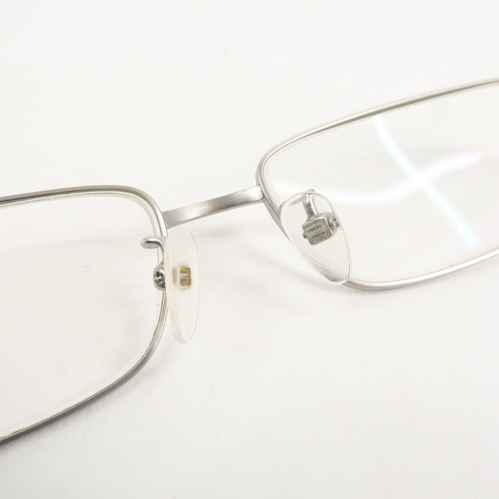 GUCCI Interlocking G Metal Plastic Glasses 56□15 Brown Silver Used