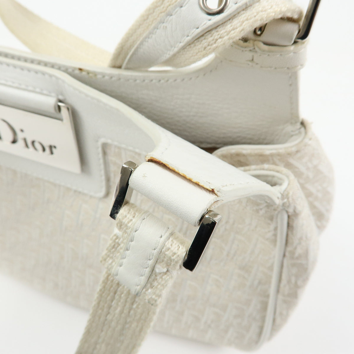 Christian Dior Street Chic Trotter Canvas Leather Shoulder Bag