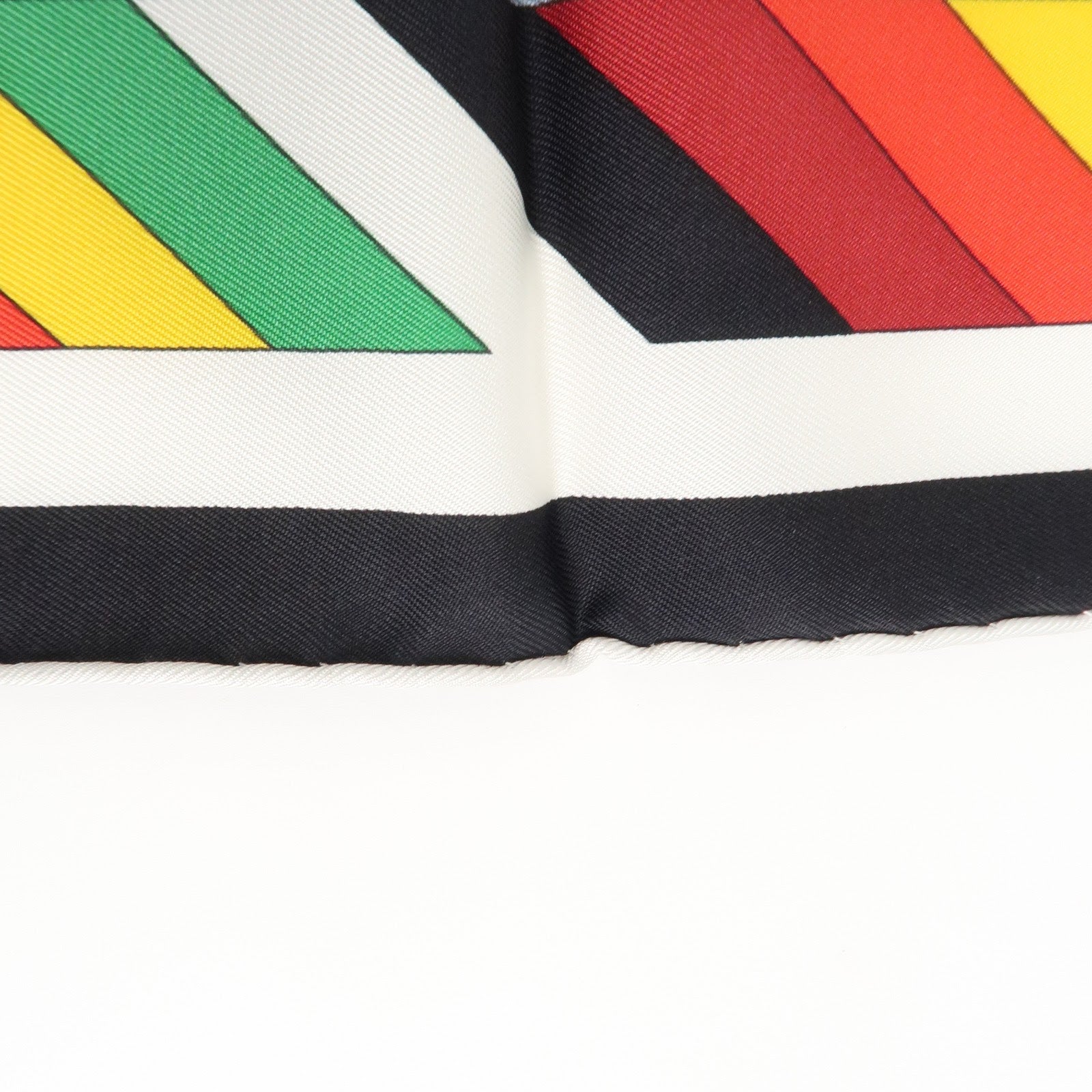 HERMES Carre 90 Silk 100% Scarf LES JEUX D'HERMES Black Used