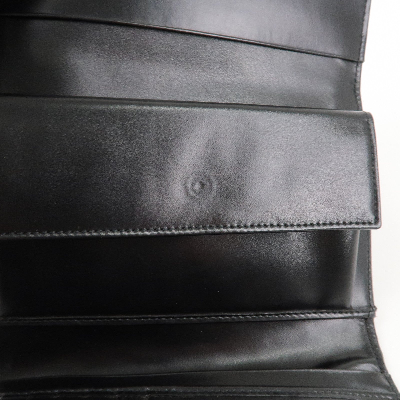 FENDI Zucchino Canvas Leather Tri-fold Wallet Black 8M0011 Used